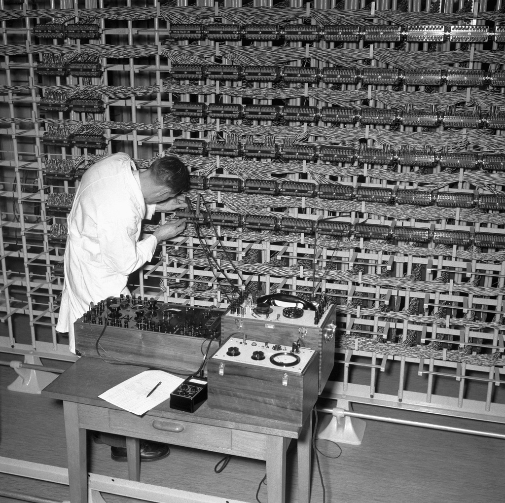 Ansicht der Schweizer Telefonzentrale Bern, 1953